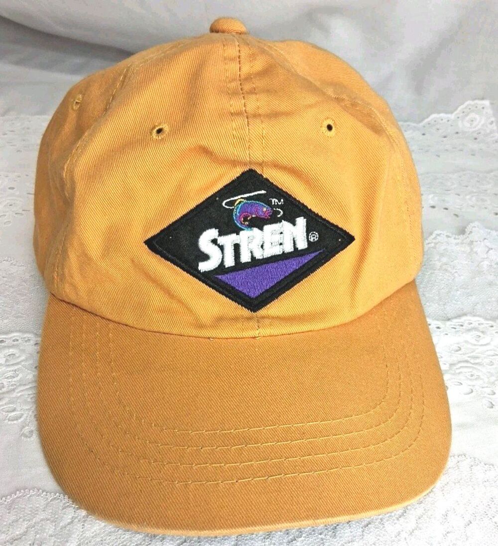 Stren Fishing Line Baseball Cap Mens Yellow Hat Snapback Adjustable Casual